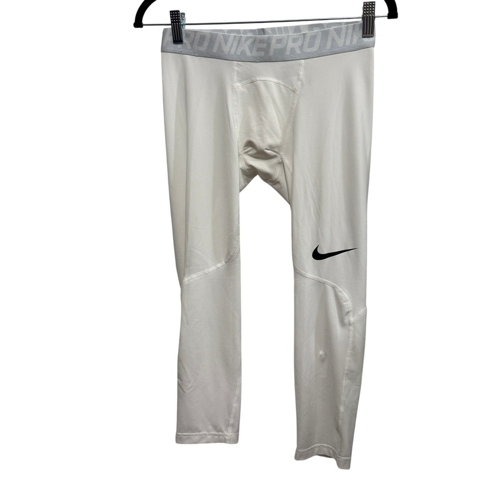 Nike Pro Dri-FIT Mens 3/4 Compression Tights White 838055-100 Size M